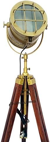 THOR INSTRUMENTS Photography Designer Floor SEARCHLIGHT Spotlight with Heavy Tripod Stand LAMP Rustic Vintage Home Decor Gifts