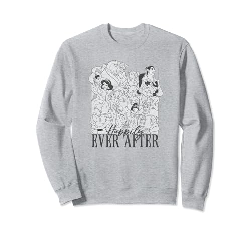 Sweatshirt Disney Princesses Couples Happily Ever After en coton rose pour femme