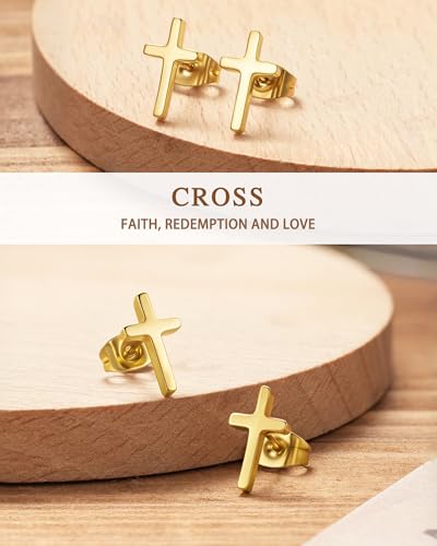 Cross Earrings for Women Teen Girls, Christian Jewelry Religious Easter Gift with Meanningful Quote Card4