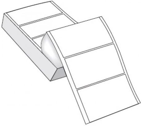 LabelRack Rectangle 4" x 3" Top-Coated Thermal Transfer Paper Fanfold Labels (Blank) with Permanent Adhesive, Perforated Each, Liner, 2500 Labels/Stack, 2 Stacks/Case - White (LF4311-R)