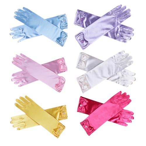 Moufles longs en satin fille et garçon : accessoires déguisement cérémonie