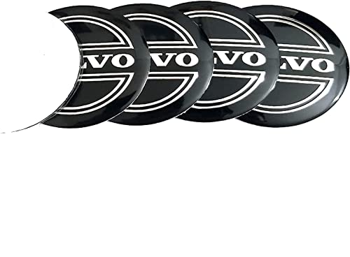4 pièces Auto Cache Moyeux pour Volvo 56mm, Cache-Moyeu De Centre DéCoration Autocollants Avec Logo, Anti Poussière Antirouille Centre de Jante Capuchons Cover