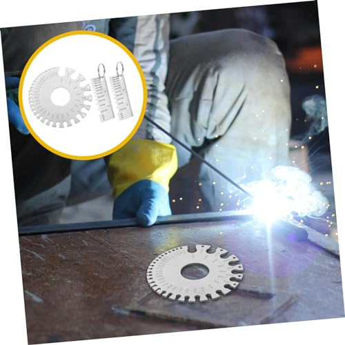 Gatuida - Calibrador de espesores para soldadura, herramienta de medición de espesor de alambre y metal, triple calibrador, 3 piezas miniatura 5