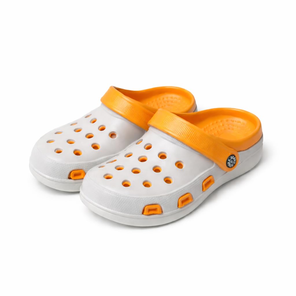 men's casual premium clogs, lightweight perforated design with adjustable back strap, waterproof