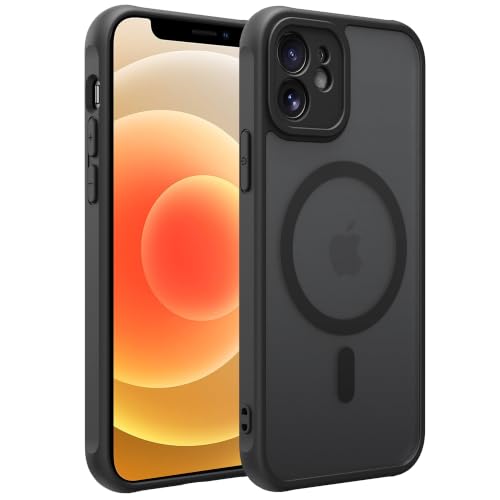 Image of for iPhone 12 Mini Case [Compatible with Magsafe]Translucent Matte Phone Cover, [10 FT Military Grade Drop Protection] Slim Durable Shockproof Protective Bumper (Black Magnetic, iPhone 12mini)