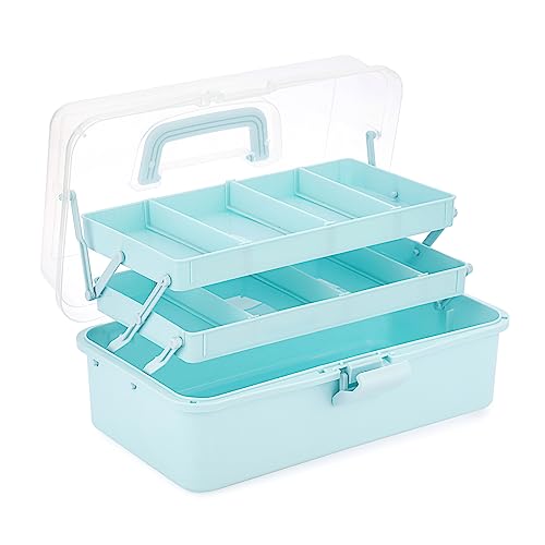 IGNPION 3 Layer Craft Stackable Storage Box 7-compartment Mulit Purpose Dividers Storage Container for Storing&Organising Toys