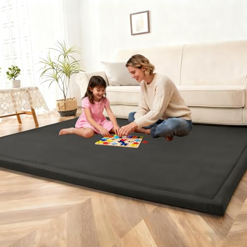 Lrisveana Koralowy aksamitny dywan do aktywności o grubości 2 cm z pianki z pamięcią kształtu, mata do raczkowania, 200 x 290 cm, dywany do salonu, sypialni, na brzuch, jogę, ćwiczenia i raczkowanie