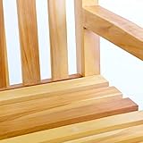 Divero 2-Sitzer Bank Holzbank Gartenbank Sitzbank Teak-Holz unbehandelt massiv - 2