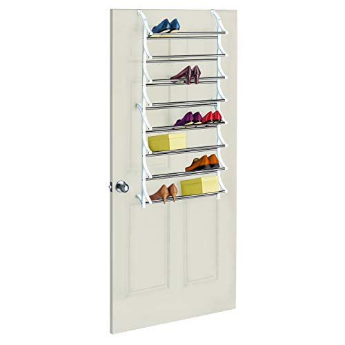 Lynk 24 Pair Over Door Shoe Rack - White