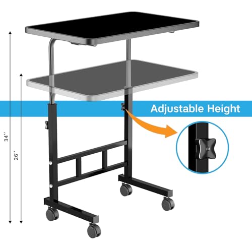 Image of Multi-Purpose Laptop Table, Study Table| Heavy Duty Bed Table| Adjustable for Height, Portable for Office, Work Form Home | DIY Table, Easy to Asembl (Adjustable Black)