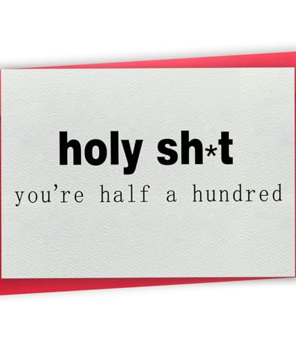 mmuue Funny 50th Birthday Card for Men Women, Rude 50th Birthday Gift for Him Her, Cheeky 50 Years Old Birthday Card for Friend