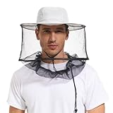 Mosquito Net Hat - Foldable Sun Protection Bug Safari Hat with Invisible Mesh for Men and Women