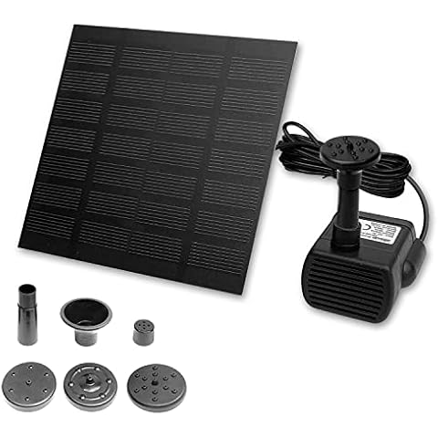 Froadp 1.8W Solar Teichpumpe Brunnenpumpe Solarpumpe Gartenbrunnen Miniteich Brunnen Mobile Wasserspiel Solarbrunnen Fontäne Pumpe Springbrunnen Brunnenpumpen für Gartenteiche Gartendeko (Quadrat) Cover