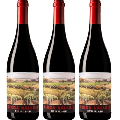 Cune Finca Vallejo Vino Tinto Joven con Toque de Roble, Aromas Intensos y Sabor Frutal Ideal para Tapas, Carnes a la Parrilla y Platos Caseros| 3 botellas