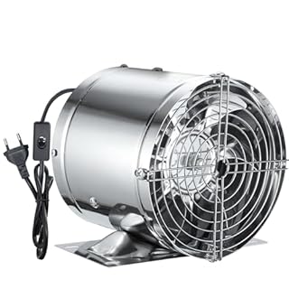 150mm Estrattore Assiale, Metallo Ventilatore In Linea, Alto Flusso d'Aria per Bagno,WC, Cucina, Ufficio,Tenda, Serra,Garage - Argento