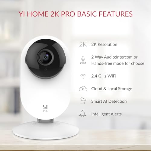 Caméra de Surveillance YI Pro 2K avec Détection et Audio - Geekodrome: Boutique d'accessoires geek YI Surveillance 24h/24