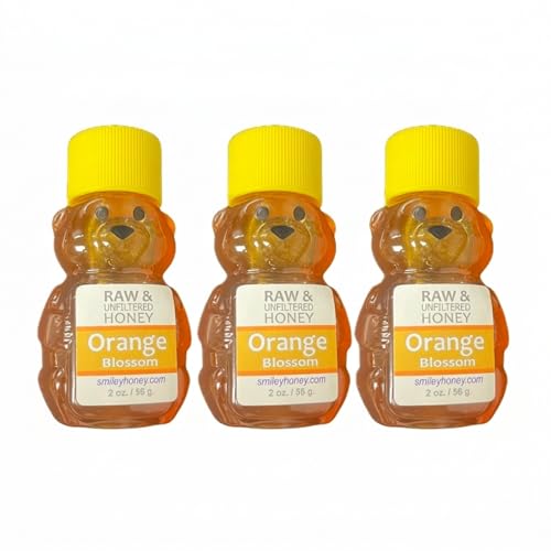 Paquete de 3 frascos de miel pura naranja 2oz