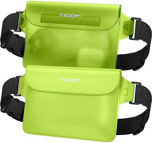 Spigen Waterproof Phone Pouch with Waist Belt (2 Pack) - Cactus Green