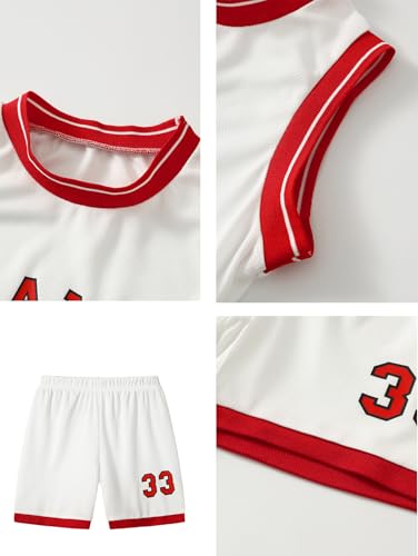 Image of Boys' Active Shorts Set 6 Pieces Athletic Jersey Tank Top and Basketball Shorts Set 4-12Y