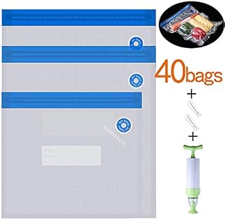 Daarcin 3 Size Sous Vide Bags 40pcs BPA Free Reusable Keep Food Fresh