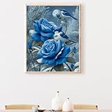 Pintar por Numeros Adultos, DIY Painting by Numbers Kits, PáJaro Flor Cuadros para Pintar por Numeros Pinturas Acrilicos, con Pinceles, Decoración para el Hogar Regalo 40x50CM (Sin Marco) PjY7951 Q-8