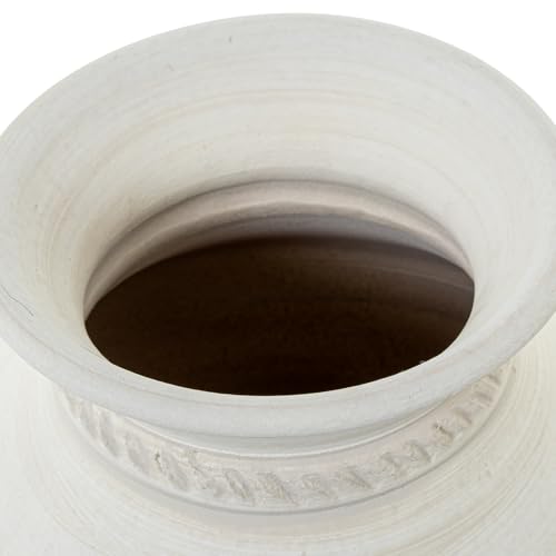 Vase en céramique blanc 26x35cm à large ouverture - 3