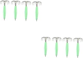 LIOOBO 8 Pçs 12 Luz Noturna De Pesca Gancho Isca Isca De Peixe De Água Doce Gancho De Pesca Polvo Brilho Gancho De Pesca Gancho De Mar Profundo Tipo De Peixe Gabaritos Agulhas Isca De