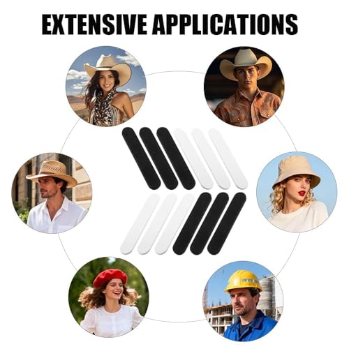 Image of Hat Size Reducer Self Adhesive Foam Tape 60 Pack for Cowboy Hat | Self-adhesive foam inserts resize loose hats, fit fedora & baseball cap; soft foam padding adjusts hat circumference easily