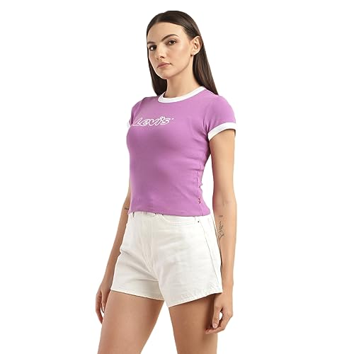 Image of Levi's Women's Cotton Slim Fit Brand Logo T-Shirt