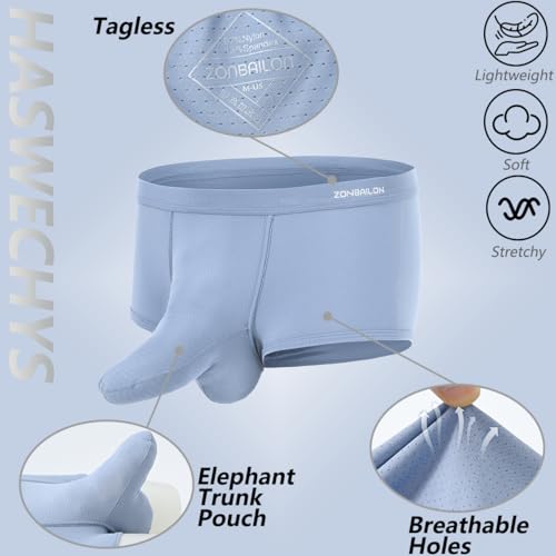 Mens Boxer Briefs Sexy Elephant Trunk Underwear Bulge Enhancing Dual Pouch Breathable3