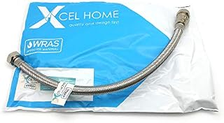 1 x WRAS Approved 400mm 15mm Compression with Isolation Valve x 1/2" Flexible Pipe Connector | Kitchen Sink / Bathroom Basin Stainless Steel Braided Flexi Connectors | Xcel Home