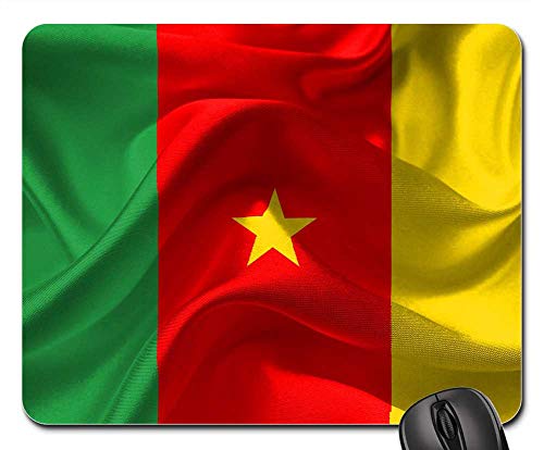 Tapis De Souris, Cameroun Drapeau National Nation Nationalité Pays Tapis Souris Antidérapante Tapis De Souris Gamer Bords Cousus Souris De Bureau pour Pc Professionnels Souris 25X30Cm