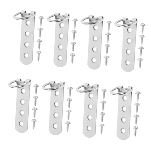 Image of STOBOK 8pcs D-Ring Picture Hangers Screws Heavy Duty Metal Picture Frame Hardware Fit for Artwork