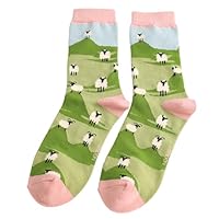 Bad Zebedee Miss Sparrow Highland Sheep Women's Bamboo Socks (UK, Numeric, 3, 7, Regular, Regular, Duck Egg Blue)
