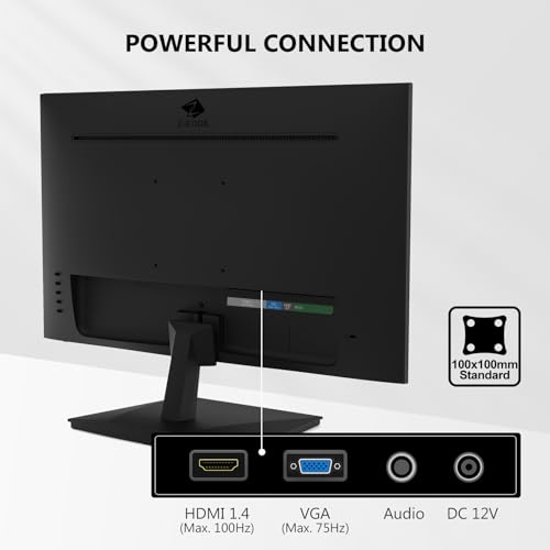 Image of 24 inch Monitor, Z-Edge Computer Monitor, Full HD 1920 x 1080p IPS 100Hz PC Monitor with HDMI, VGA, Frameless, U24I Anti-Glare Screen