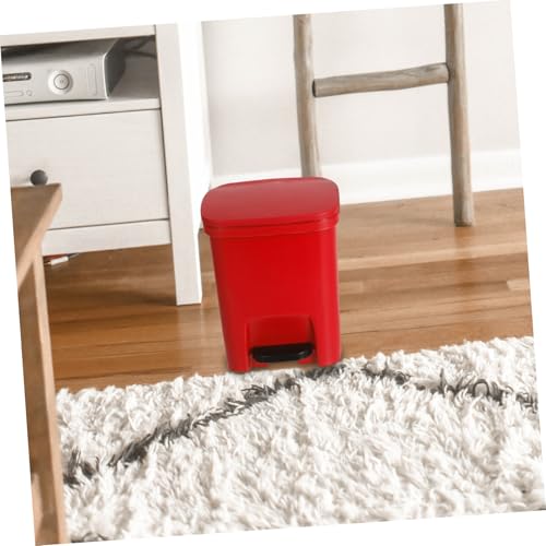Caneca de basura rectangular con pedal roja miniatura 7
