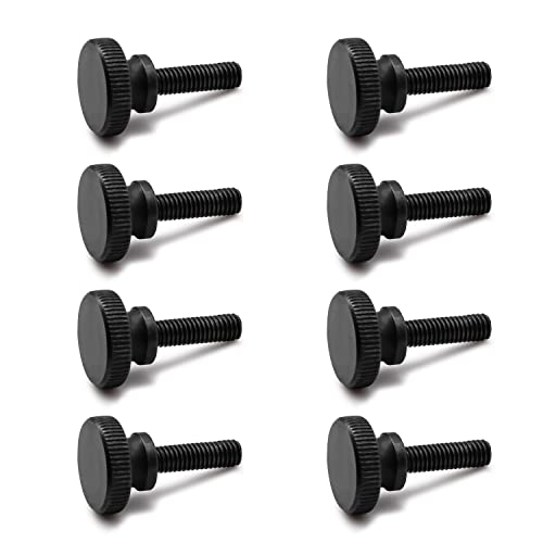 Tornillos Moleteados, LERANXIN 8 Piezas M6 x 20 mm Tornillo de Cabeza Moleteada, Negra Pernos Moleteados de Cabeza Alta, A Prueba de Herrumbre, Utilizables para Muebles