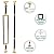 LZMZMQ Metal Balusters Spindle for Stairway, Modern Indoor Black Gold Square Railing/Deck Stairs Guardrail, with Flat Brackets & Complete Kit, Floor Face Mount, Garden/Loft/Villa
