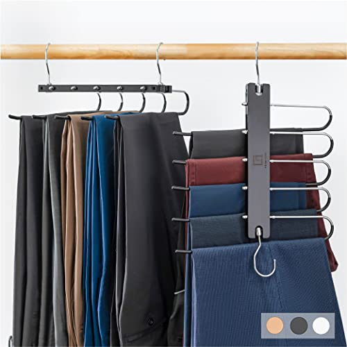 PRIM HOME Pants Hangers Space Saving Wood Scarf Hangers for Closet