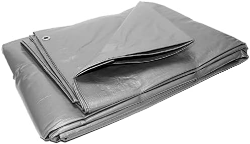 Cotarba Waterproof Tarpaulin Heavy Duty Clear Tarp Furniture Caravan Camo Cover Clear Camping Sheet Double Sided Camouflage Groundsheet Multipurpose Tarp Tent Metal Eyelets (Blue, 1.5 x 2 m)