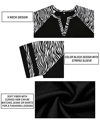 Image of CARCOS Plus Size Tops for Women Short Sleeve Summer Pullover Color Block Crewneck /V Neck Tee Tunic Loose Fit Tshirts XL-5XL