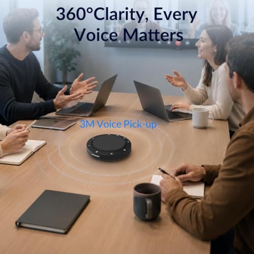Image of Conference Speakerphone - 2 AI Noise Reduction Mics, 360 Voice Pickup