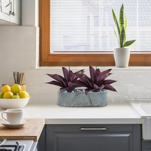 Image of Ttranewsoo Fake Plants Artificial Agave Plants Indoor, UV Resistant Fake Agave Planters Outdoor Decorating Artificial Plants for Outdoors Decor Agave 2 Pack Spring Decorations for Home, 12.6' Purple