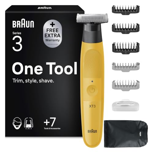 Braun Series XT3 Rasoio Elettrico Barba Tutto-In-Uno, XT3205 Giallo