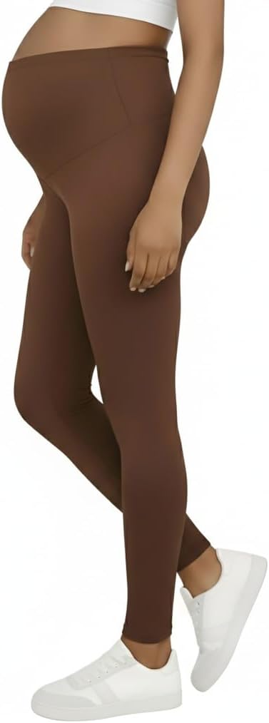 Motherhood Maternity Women's Over the Belly Workout Activewear Pregnancy Leggings