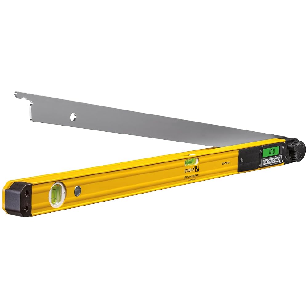 Stabila 39032 TECH 700 DA medidor de ángulo electrónico digital, de 32 pulgadas, nivel de burbuja y bisel