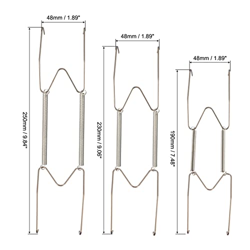 Image of uxcell 12 Pieces Plate Hanger, 8 12 14 Inch Stainless Steel Invisible Wall Plate Hangers with 12Pcs Wall Hooks and 50Pcs Protectors for Decorative Plates, Silver