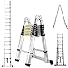 Produktbild 5M Mehrzweck Aluminium Teleskopleiter Ausziehbare Trittleiter A-Rahmenleiter Schwere 150kg Tragfähigkeit