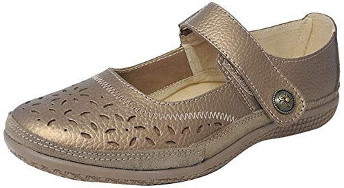Zapatos Mary Jane para pies hinchados: piel negra con horma ancha