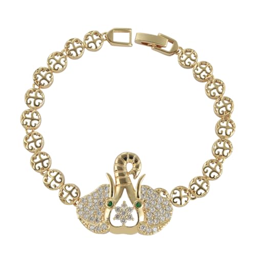 Elephant Element Set Cubic Zirconia Bracelet(Gold)